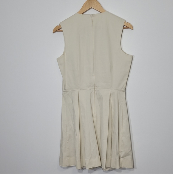 & Others Stories Ivory Cotton Pleated Bottom Pockets Business Zipper Back Sz 40 - Picture 9 of 13